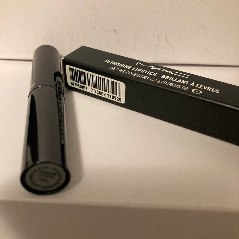 MAC bare slim shine nude pink lipstick slimshine